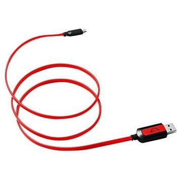 Lector de tarjetas SD y micro SD USB 3.0 con puerto USB macho y cable USB-C de 1 metro en rojo y negro