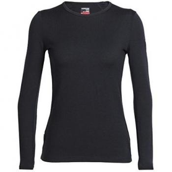 ICEBREAKER Wmns Tech Top LS Crewe - Camiseta con manga larga de esquí para mujer, color negro, talla XS