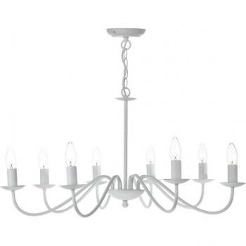 Lámpara colgante Irwin blanca mate 8 bombillas E14 Dual Mount