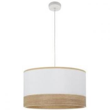 Lámpara Colgante Moderna Olga 1xe27 Blanco y Madera Clara 50x50 cm