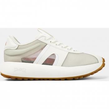 Zapatillas deportivas Camper Pelotas Athens blancas grisáceas para mujer con cordones, talla 35