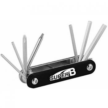 SUPER B - 14283 : Herramienta llave multifuncion plegable 7 Herramienta llaves bici bicicleta