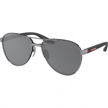 Prada Linea Rossa PS51YS 5AV07U Men's Pilot Sunglasses Black/Silver Size 61