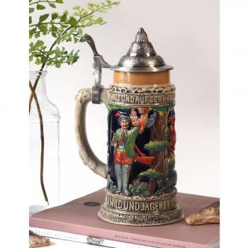 Amoy-Art Jarra de Cerveza Alemana Personalizada Taza Caza de Zorros Mug 0.6 Liter