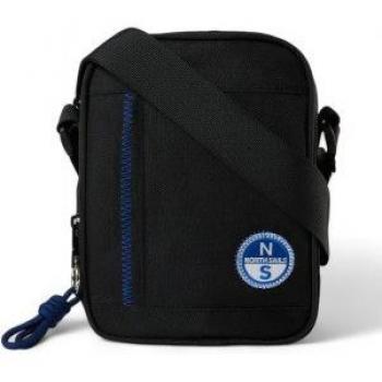 North Sails Men's Canvas Crossbody Bag with Logo - Black OSFA