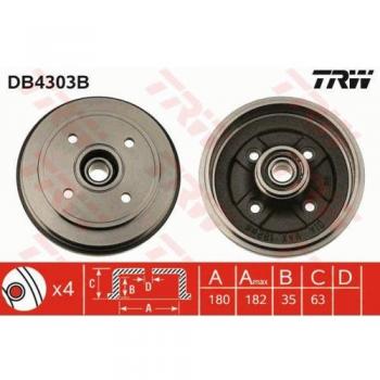 TRW Automotive AfterMarket DB4303B tambor de freno