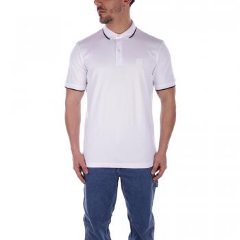 Boss Orange Passertip Men's Short Sleeve Polo Shirt With Tipped Collar - White - Size L