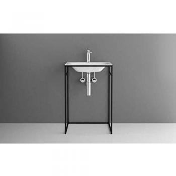 Lavabo empotrado BetteLux Shape A170, 60 x 49,5 cm, con agujero para grifo, color negro brillante