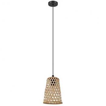 Lámpara Colgante Vintage Claverdon LED de Madera Natural 1xE27 18cm