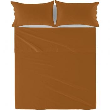 Sábana Básica Terracota 100% Algodón 150 TC para Cama 80/90 - Fabricada en España