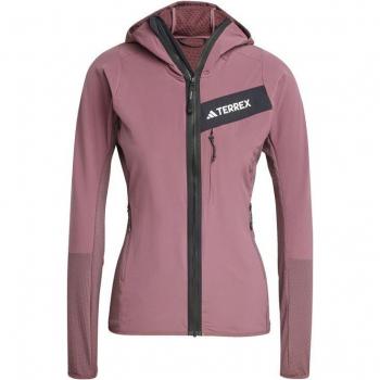 Adidas Terrex Techrock Women's Windproof Fleece Jacket - Quiet Crimson
