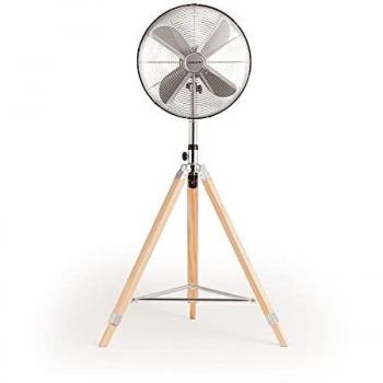 Ventilador de Pie Retro Trípode 80W - Oscilante, Silencioso, 3 Velocidades, Flujo de Aire 67 m³/h