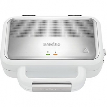 Sandwichera Breville DuraCeramic VST074X de Acero Inoxidable con Platos Desmontables, 850W - Color Blanco