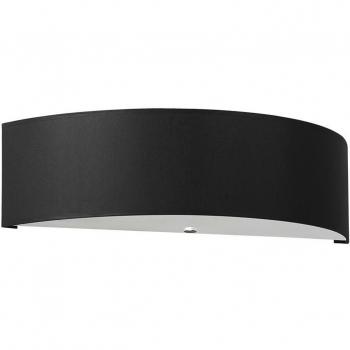 Aplique de Pared Skala Negro E27 Vidrio Acero Tela 2 Bombillas Iluminación Interior LED 12cm