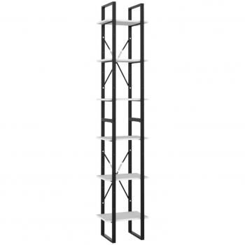 vidaXL 6-Tier Book Cabinet White 40x30x210 cm Engineered Wood