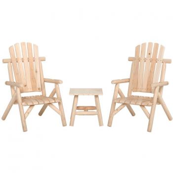 vidaXL 3 Piece Garden Lounge Set Solid Wood Spruce