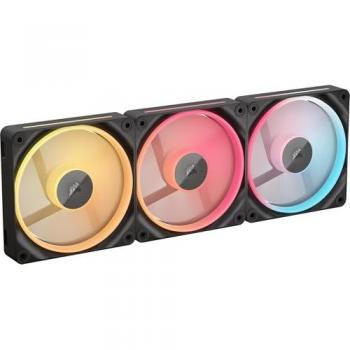 Ventilador RGB 120mm Corsair iCUE LINK LX120-R Reverse, Kit de 3 Ventiladores PWM, Negro