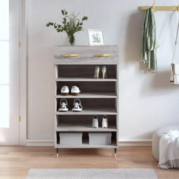 Zapatero gris Sonoma 60x35x105 cm madera multicapa