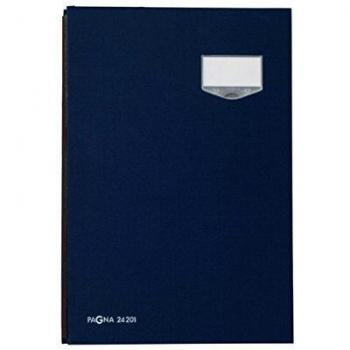 Carpeta para firmas Pagna DE LUXE A4 20 compartimentos azul con encuadernación de lino