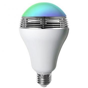 Bombilla LED RGB con altavoz SeveOn Sound 53084, Bluetooth 3.0, 6W, E27, 120º, 350lm, RGB + 4.000K, blanco neutro, conexión Wi-Fi