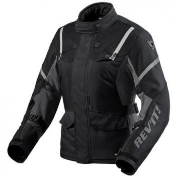 REV'IT! Chaqueta de Moto para Mujer Horizon 3 H2O - Negro-Blanco, Chaqueta textil impermeable, diseño específico para damas, talla 40