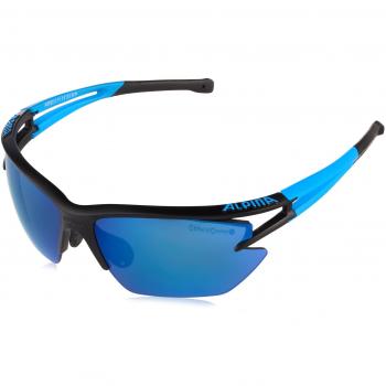 ALPINA Eye-5 HR S CM+ Gafas para Deportes al Aire Libre, Unisex, Color Black Matt-Blue, tamaño Talla única