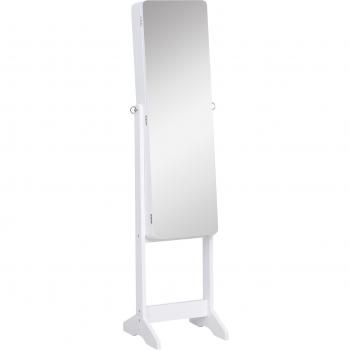 Espejo Joyero Homcom Reclinable Blanco 146x30x36 cm