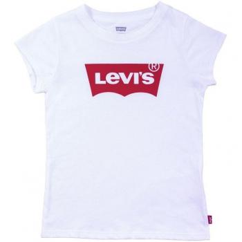 Levi's Girls' White Batwing Logo Short Sleeve T-Shirt