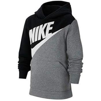 NIKE CJ7870-010 Hooded Sweatshirt, Black/Carbon Heather/White, XS Boys