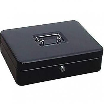 Caja de efectivo negra con división Euro, 300x240x90 mm
