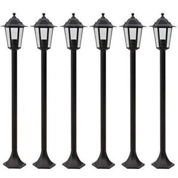 vidaXL 6x Farolas de Jardín Aluminio Bronce 110 cm Iluminación Patio Terraza