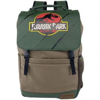 Mochila Jurassic Park 30th Anniversary Explorer - CyP Brands, Poliéster Algodón, Color Marrón y Verde, Edición Limitada, Unisex 42cm