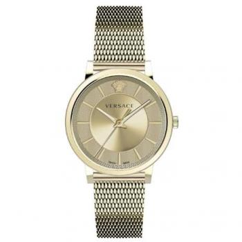 Versace Men's V Circle Analog Watch, Yellow, Size: ONE SIZE