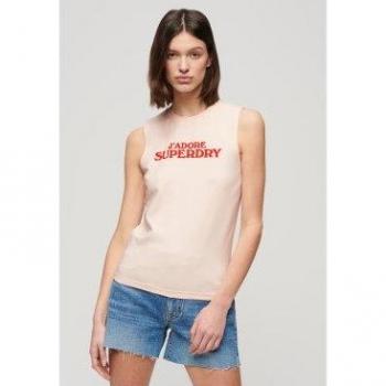 Camiseta sin mangas ajustada Sport Luxe para mujer en color rosa