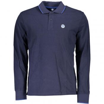 North Sails Blue Long-Sleeved Cotton Polo Shirt - M