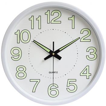 Jeteven 30CM Reloj de Cuarzo de Pared Luminoso Dormitorio Sala Reloj Simple Personalizado