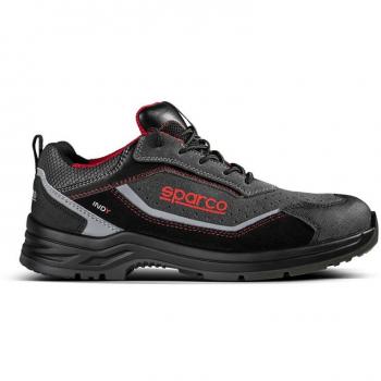 Zapato de Seguridad Sparco Indy Detroit S1PS SR LG ESD en Piel Nobuck Perforada con Suela PU Bi-Densidad FlexGrip - Talla 45