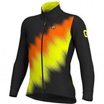 Alè - Chaqueta Solid Pulse Stretch negro/naranja/amarillo fluorescente, talla M