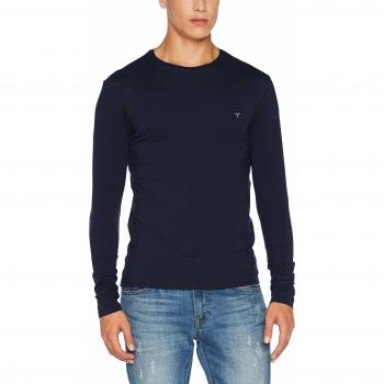 Guess Cn LS Core tee, Camiseta de Manga Larga para Hombre, Azul