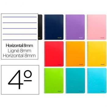 Cuaderno Espiral Liderpapel Cuarto Smart Tapa Blanda 80 Hojas 60g/m² Horizontal Rayado 8mm con Margen Colores Surtidos