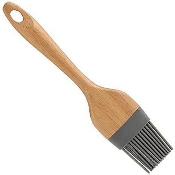 Bigbuy Home S3605310 Pincel para Cocina, Silicona Madera, Gris, 1.5 x 22 x 4.7 cm
