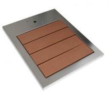 Plato de ducha AQA 101M de composite y acero inoxidable 75x3.4x92 cm