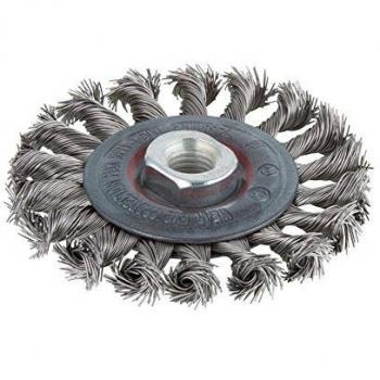 Wolfcraft 2701000 - Cepillo de disco para metales, trenzado, rosca M 14 Ø 100 x 15 mm