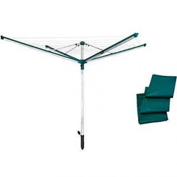 Tendedero Rotatorio de Jardín Leifheit Linomatic 500 Deluxe con Funda, 50m de Longitud de Secado, Resistente y Fácil de Usar
