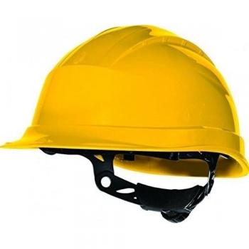 Delta plus - Casco obra polipropileno ajuste rotor amarillo