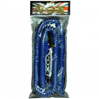 Vox VCC90 Vintage Coiled 9M Jack Cable - Blue with Accessories