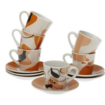 Set de 6 tazas de café con plato Katrien