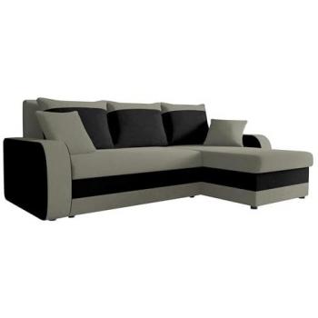 Sofá rinconero Comfivo 203, gris, con función de descanso y caja de ropa de cama, dimensiones 238 x 80 x 147 cm