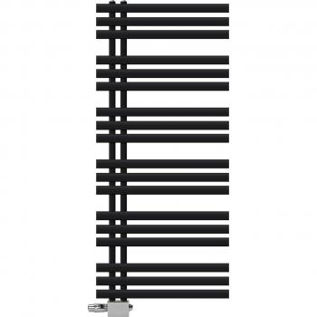 Radiador Toallero de Baño 60x140 cm Negro Mate Diseño Panel con Termostato y Conexión Central