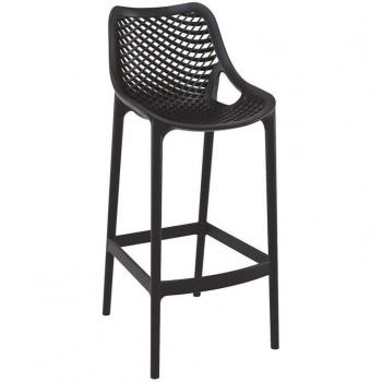 Air 75 Easy Clean Indoor or Outdoor High Cafe Bistro Bar Stool - Black